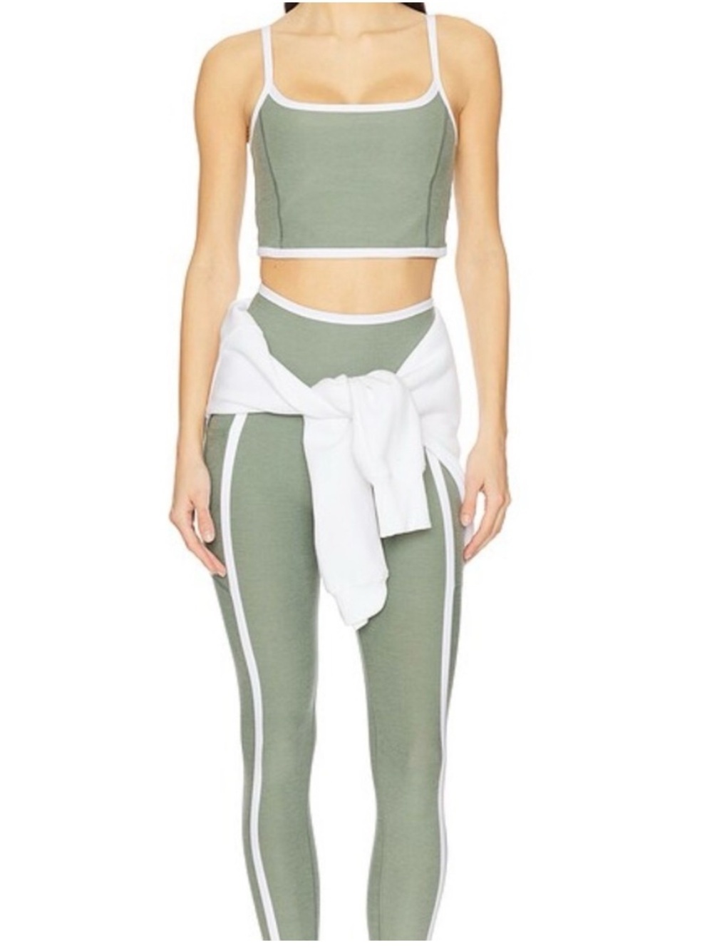 Beyond Yoga Spacedye New Moves High Waisted Midi Legging Sage Cloud White Size M - Picture 3 of 9